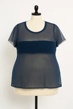 Torrid Black Mesh Polka Dot Top Women’s Plus See Measurements