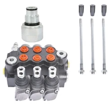 3 Spool Hydraulic Directional Control Valve 11GPM +Conversion Plug US