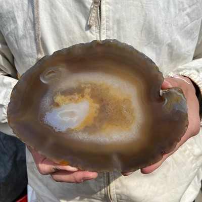 600g  Natural agate Agate Geode Slab/Slice quartz crystal mineral specimen Reiki
