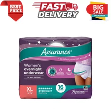 Assurance Women's Incontinence & Postpartum Underwear, XL, Overnight 16 Count