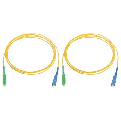 2Pcs 6.6Ft Single-Mode Simplex Fiber Optic Patch Cable LSZH SC/UPC to SC/APC