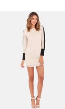 Lulus Shift Into Gear Black and Beige Shift Dress Size XS