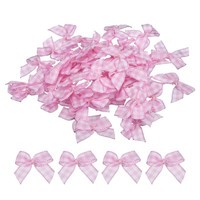 100 Stk Mini-Karo-Bandschleife, 2,5 Cm, Kariertes Stoff-Satinband, Schleifen #5