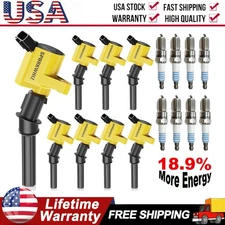 Set of 8 Ignition Coil + Spark Plug For Ford F250 F350 Super Duty 5.4L 1999-2004