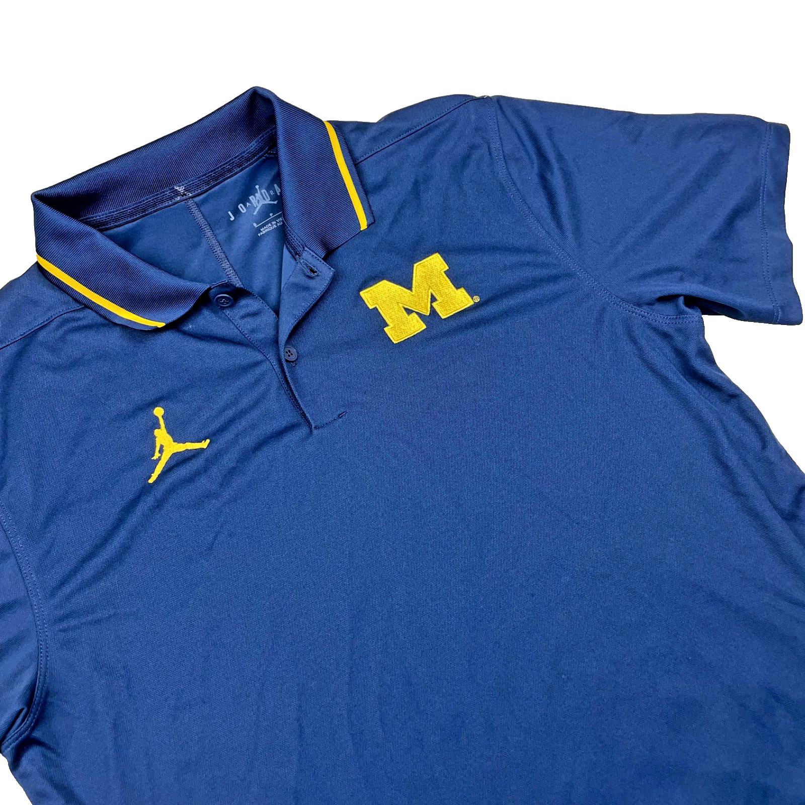 Michigan Wolverines Air Jordan Dri Fit Performance Polo Shirt Mens Small