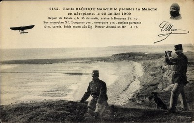 Ak Louis Bleriot franchit le premier la Manche en aeroplane 1909 - 3841837