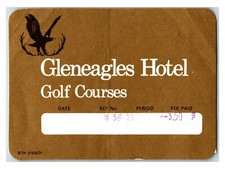 Vintage Gleneagles Hotel Golf Courses Ticket To Play Golf- Perthshire Scottland