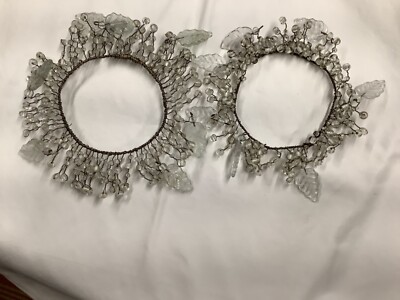 POTTERY BARN PEPPER BERRY GLASS BEADED CANDLE PILLAR RINGs (2)