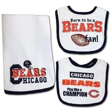 Chicago Bears Football Bib Gift Set- Baby Boys Girls New