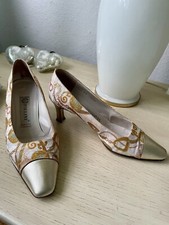 Exclusive Pumps von Pollini beige-gold Gr. 39 Top Zustand! Gobelin und Leder!