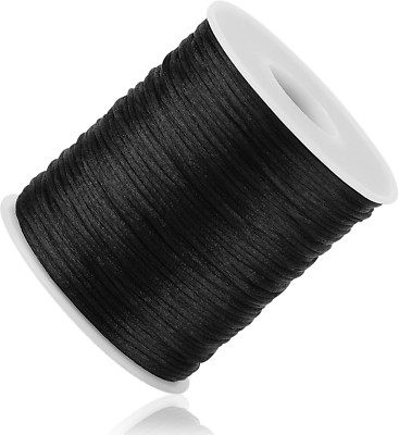 Black Nylon String Cord 1MM - 100 Yards for Crafts and Jewelry Making