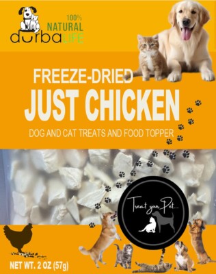 Just Chicken Freeze-Dried 2oz Dog & Cat Treats Food Topper -Entices Picky Eaters