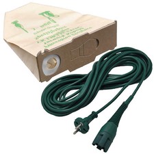 10 sacchetti per aspirapolvere + cavo di alimentazione 10 m adatto per Vorwerk Folletto 130