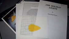 1998 HOLIDAY LIGHT BLUB Hand Painted Needlepoint Canvas w/ Instructions  YELLOW