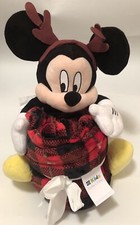 Disney Mickey Mouse Buddy Plush Throw Blanket Combo Set 50  x60  Christmas Plaid