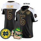 Notre Dame Fighting Irish 2024 #5 Beau Collins Football· Jersey – All Print