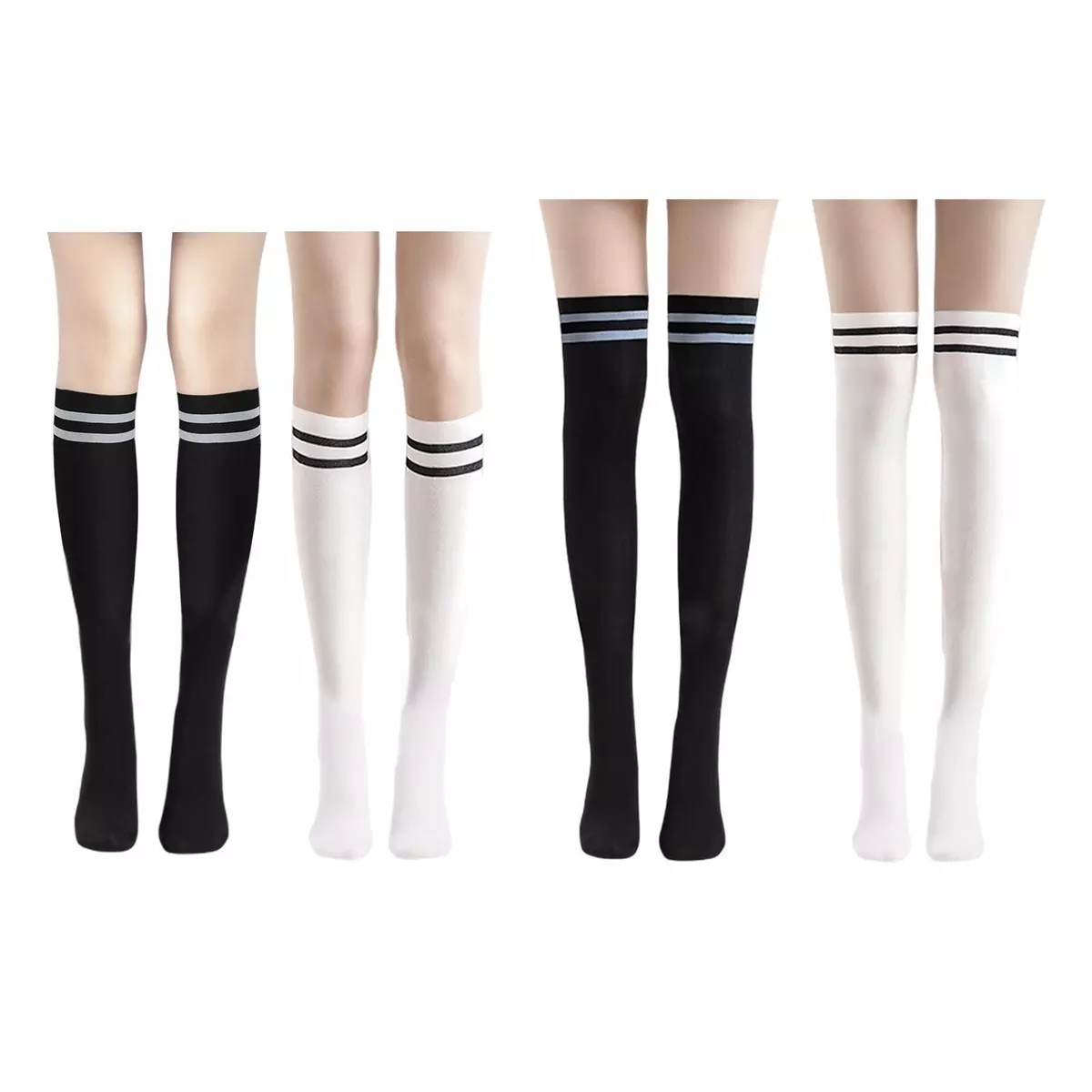 Cuissardes bas taille haute Patchwork serr bas soyeux bas en