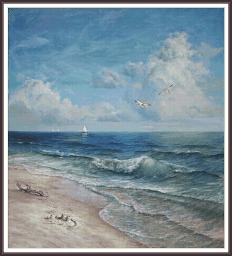 Seashore 558 - Chart Counted Cross Stitch Pattern Needlework craft - Picture 2 of 5