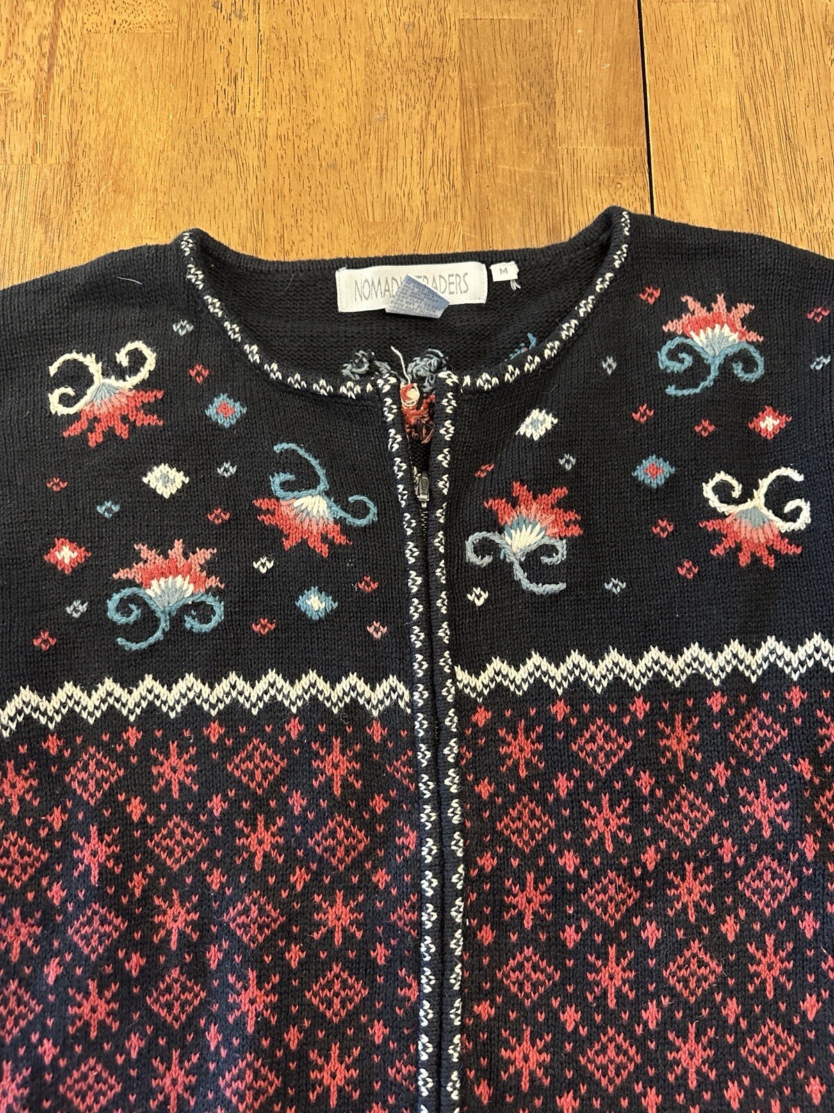 Nomadic Traders Full Zip Sweater Medium Ramie - image 2