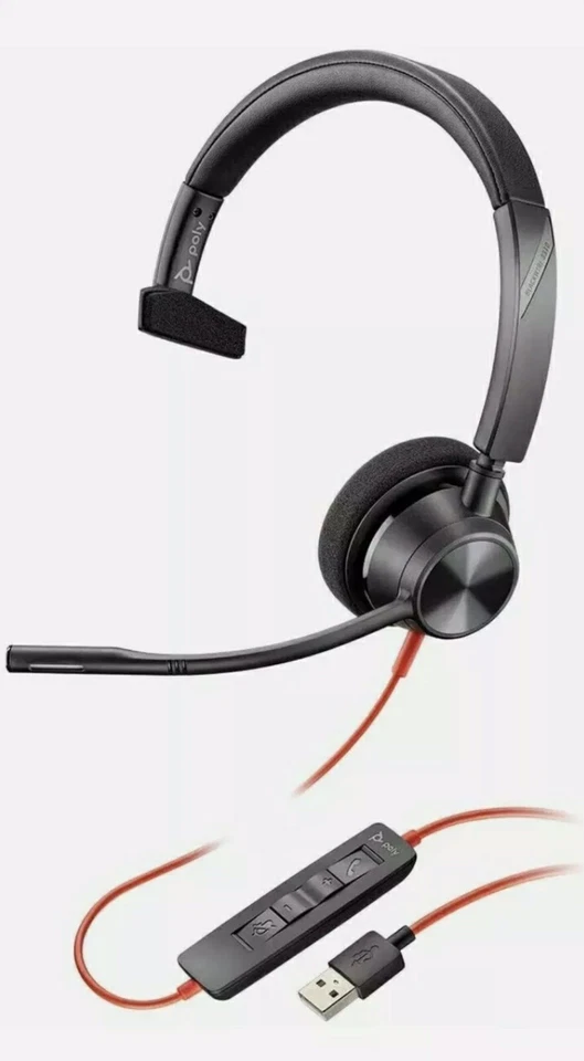 Cuffie mono con connessione USB Plantronics Poly Blackwire C3310 CUFFIE-A Nero - Immagine 2 di 2