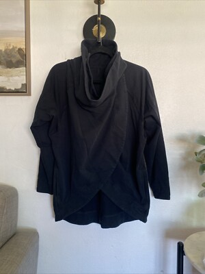 LULULEMON That's A Wrap Sz 4 Black Athletic Knit Athleisure Jacket cardigan