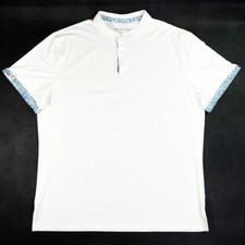 Mantra Mens 2XL White Made in USA Recycled Performance Henley Shirt