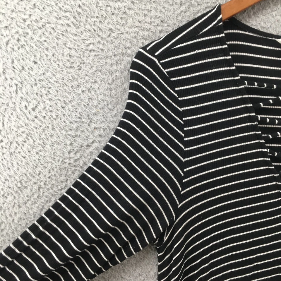 Vestido American Eagle Outfitters línea A para mujer XL negro blanco a rayas manga larga Foto 4 de 4