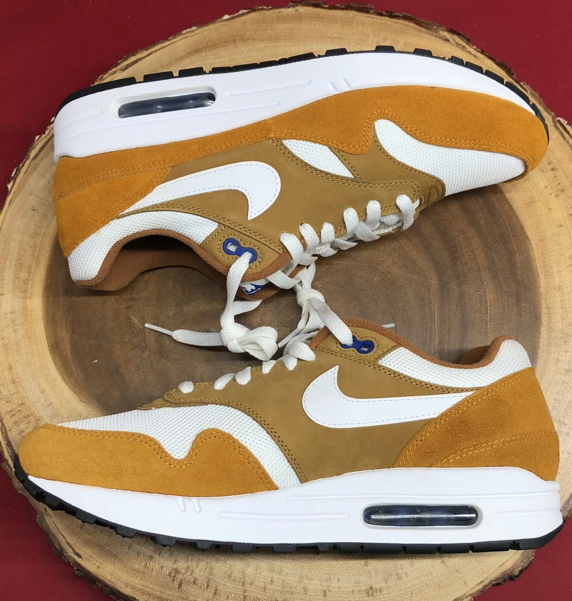 NIKE AIR MAX 1 PREMIUM RETRO CURRY BROWN WHITE BLACK 2018 MISMATCH