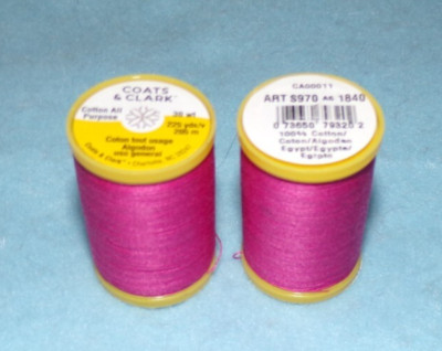 Coats and Clark Cotton All Purpose Thread, 225 yards, Hot Pink (1840)
