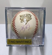 Tino Martinez Signed 2000 World Series Baseball Steiner