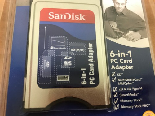 Sandisk 6-in-1 PCMCIA PC Card Mem Adapter SD SDHC XD M/H SM MMC MS (SDAD-67-A10) - Picture 2 of 2