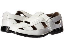 Stacy Adams BELMAR Mens White Closed Toe Hook And Loop Sandals Shoes