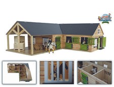 Kids Globe Horses Pferdehof aus Holz, 1:24, mit TÃ¼ren, Fenster + Tor, ohne Tier