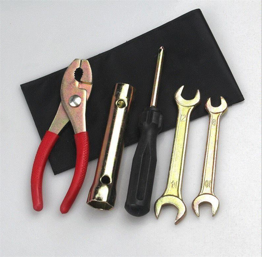 Motorcycle Tool Kit Pliers Wrench Spark Plug Socket Spanner Screwdriver Remover