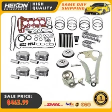 For BMW X3 428i N20 N26 2.0L 10-17 Engine Rebuild Gasket kit Timing Chain Piston