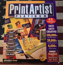 Print Artist Platinum PC CD Rom Software-Rare Vintage