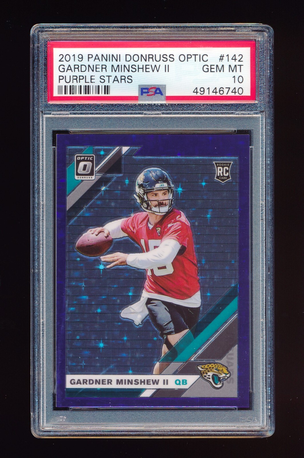 PSA 10 GARDNER MINSHEW 2019 PANINI DONRUSS OPTIC PURPLE STARS PRIZM RC /25 POP 3