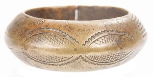 Antique West African Bronze Manilla Bracelet Currency Ethnographic Art Cuff Old