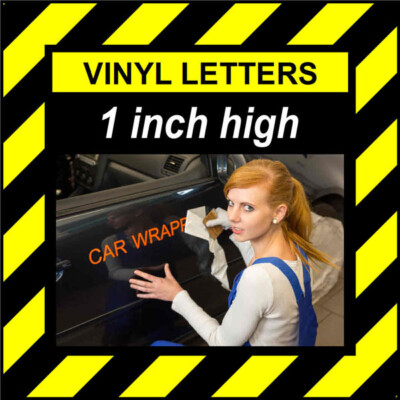 7 Characters 1 inch (25mm) high pre-spaced stick on vinyl letters and numbers