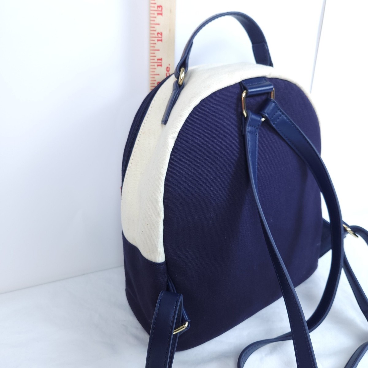 Tommy Hilfiger Navy and Cream Backpack Tommy Hilfiger School bag - calico space blue stripe/white  main image 3