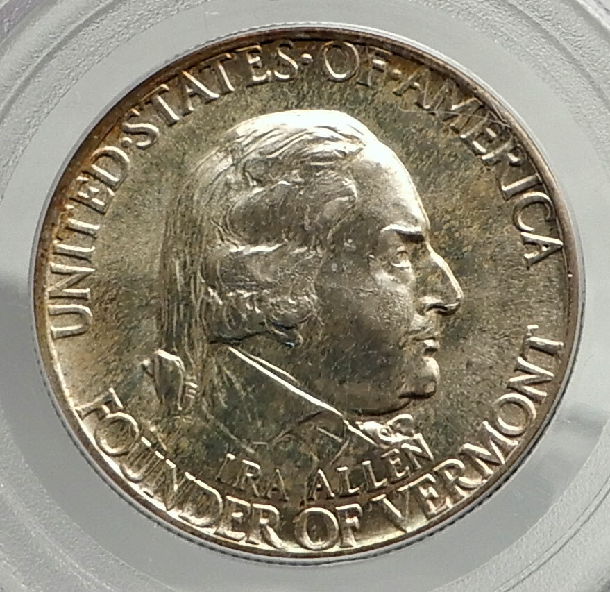 1927 VERMON Founder IRA ALLEN Commemorative Silver Half Dollar