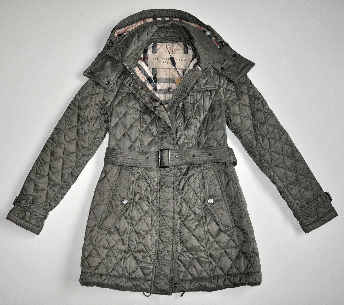 NWT Burberry Brit Nova Check Finsbridge Belted Quilted NWT Burberry Brit Nova Check Finsbridge Belted Quilted