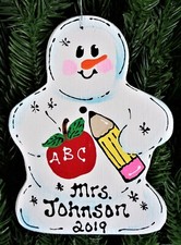TEACHER Christmas ORNAMENT Personalize CHOOSE NAME  YEAR School Classroom Class