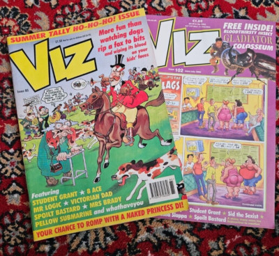 2x Viz Comic Magazine, Comic Issues 85 & 102 Monthly Vintage Humour Satire -WB8