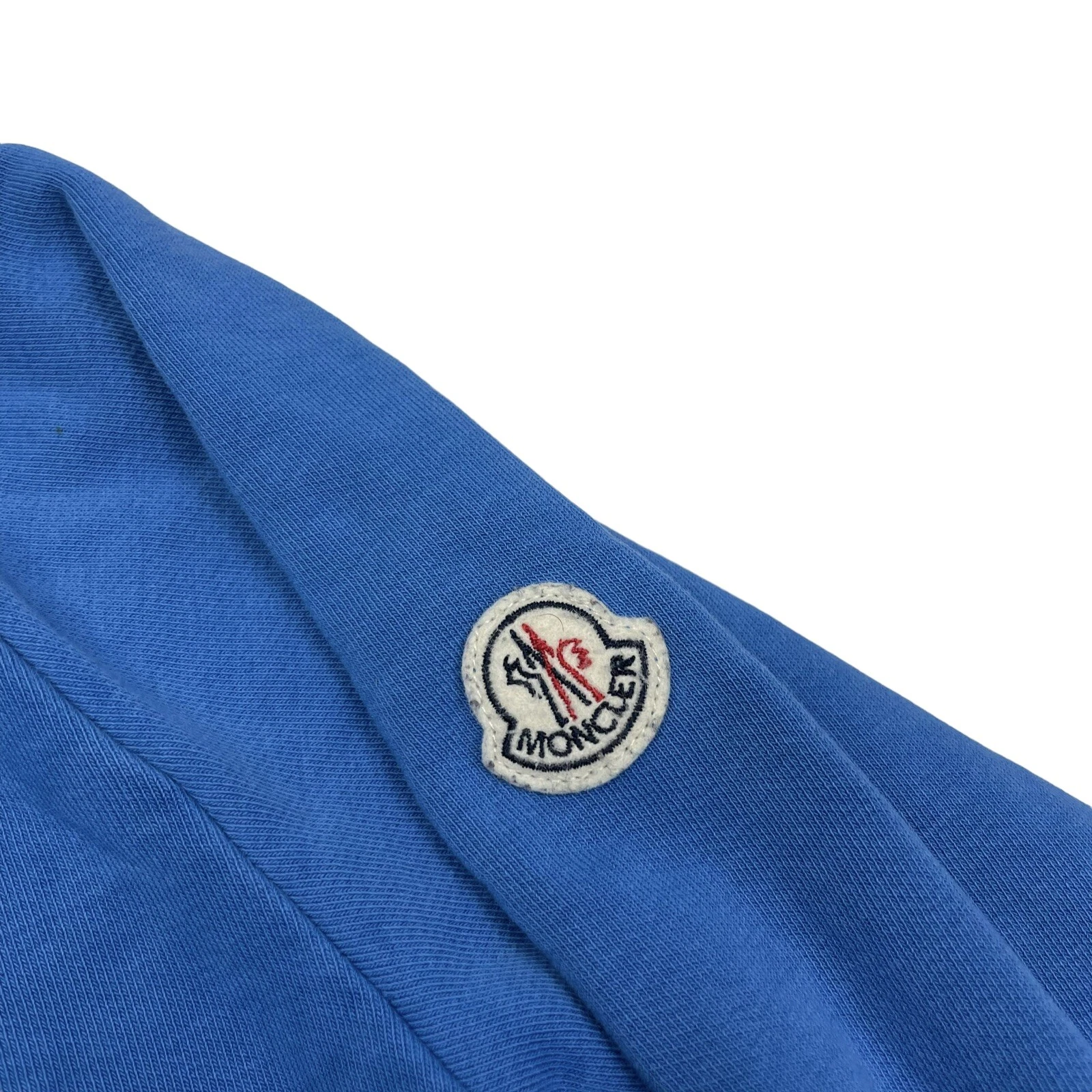 Cappuccio Moncler Maglia Cardigan Donna Media Blu Blocco Pannelli