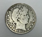 1913-S Silver Barber Half Dollar