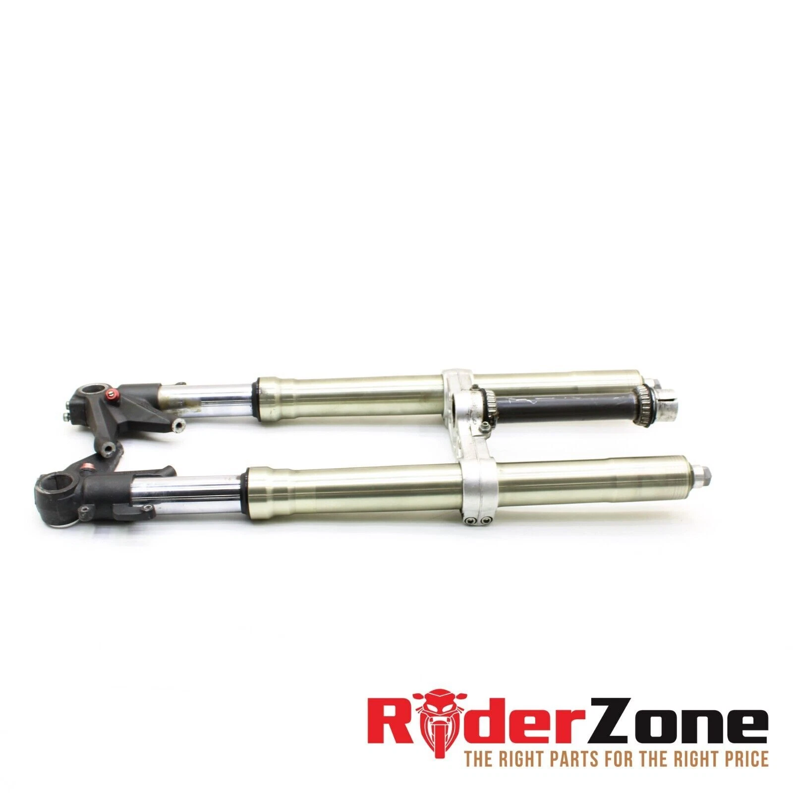 2008 - 2013 DUCATI 848 EVO FORKS TRIPLE TREE FRONT SUSPENSION GOLD STRAIGHT OE