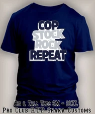 Cop Stock Repeat Tee Shirt Compatible with Nike Air Force 1 Low Midnight