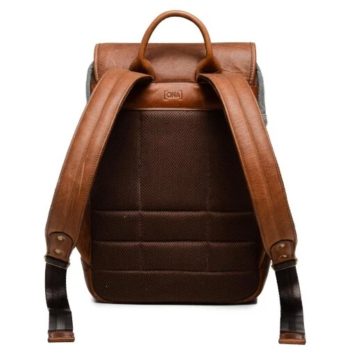 ONA THE MONTEREY (Smoke)- Premium Handcrafted Compact Canvas & Leather Backpack - Image 3 of 4
