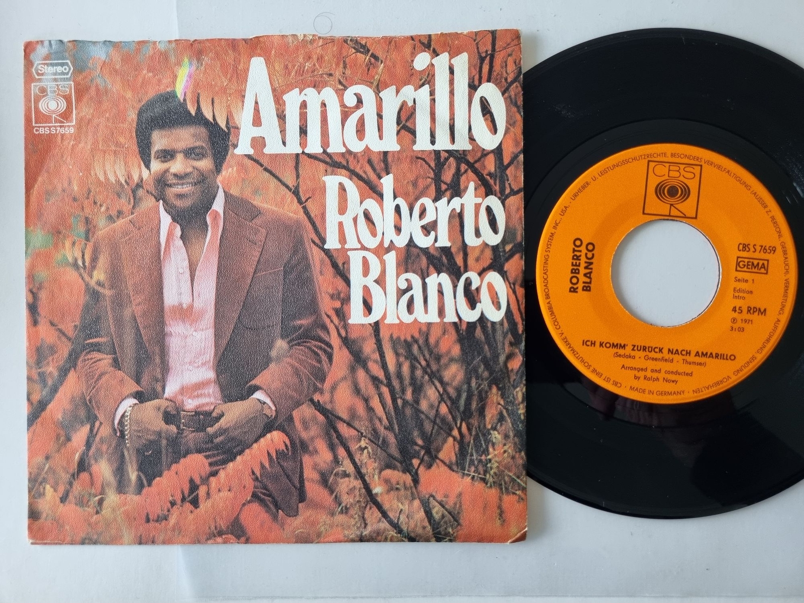 Roberto Blanco - Ich komm' zurück nach Amarillo 7'' Vinyl/ CV Tony Christie